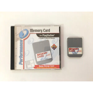 1 Performance Gray Memory Card W/ Storage Case PlayStation 1 PS1 One - US Seller